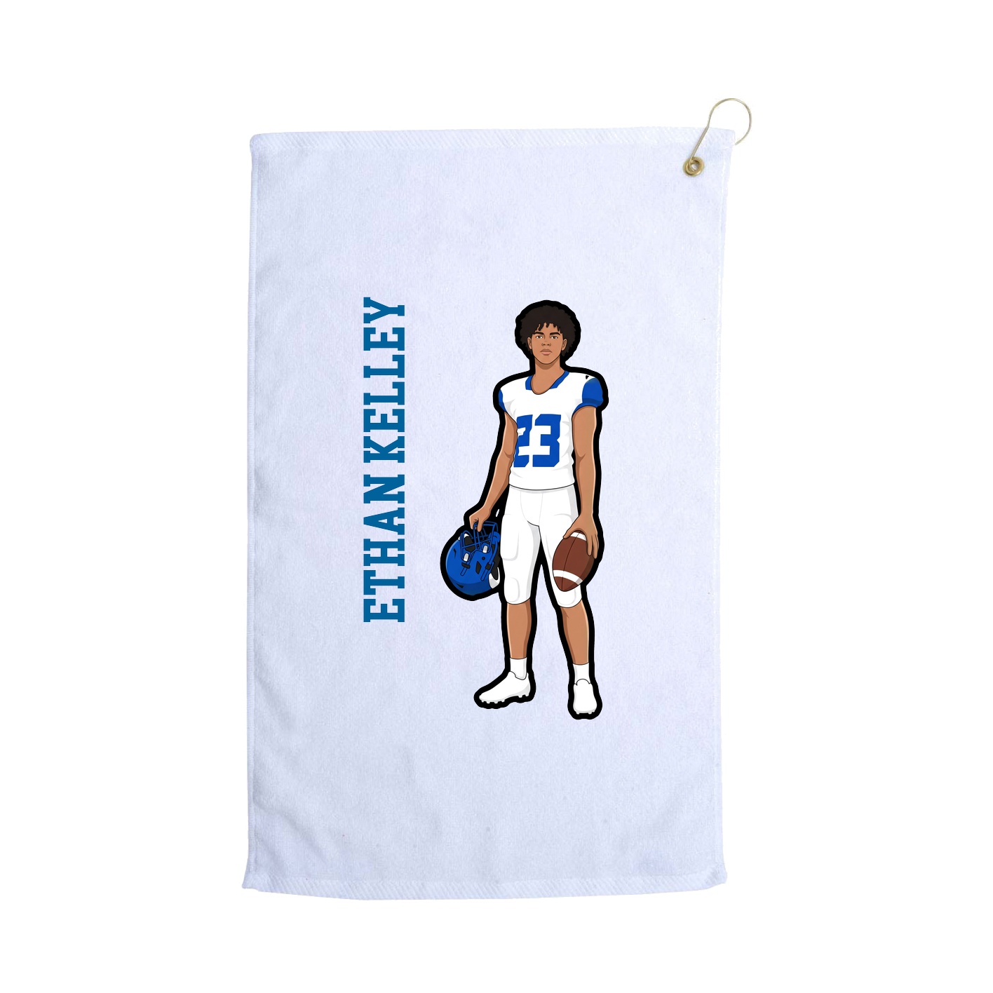 Golf Towel — Name Vertical in White