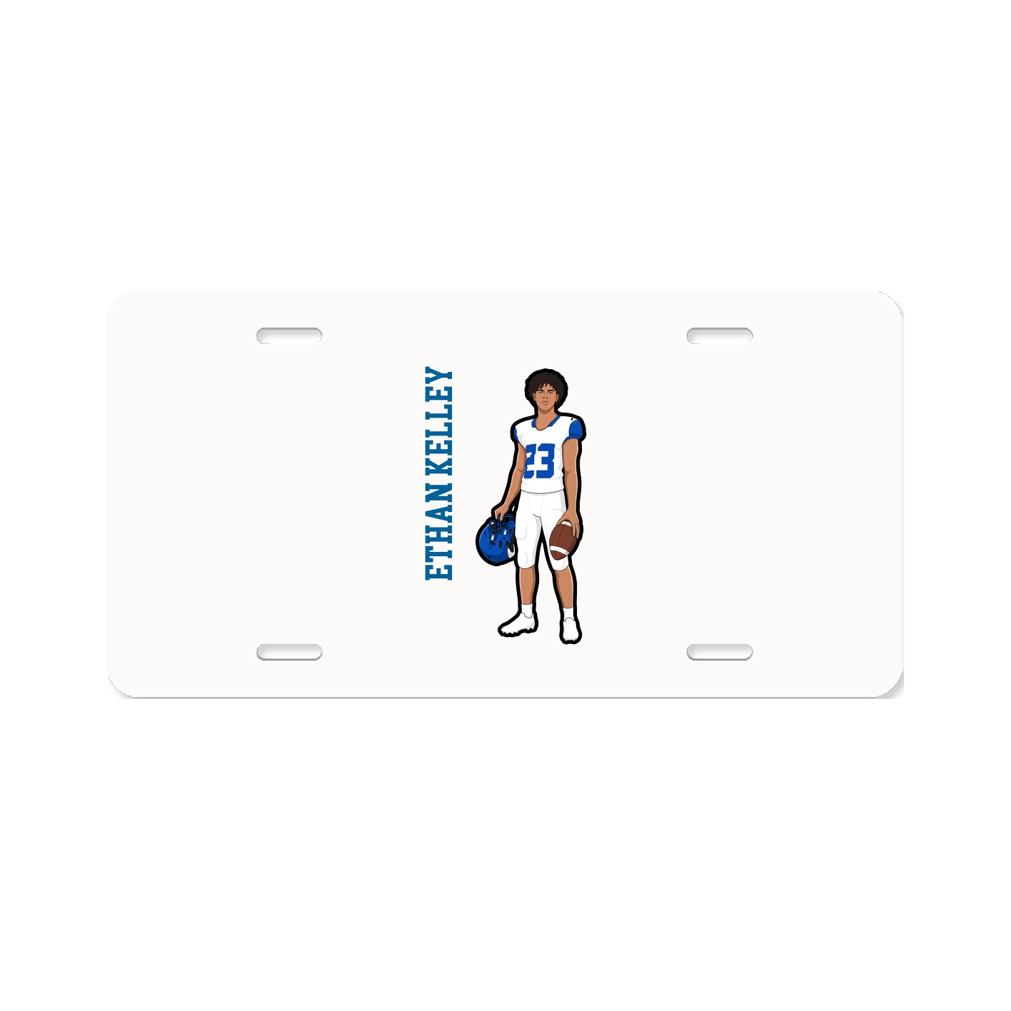 License Plate — Name Vertical in Classic