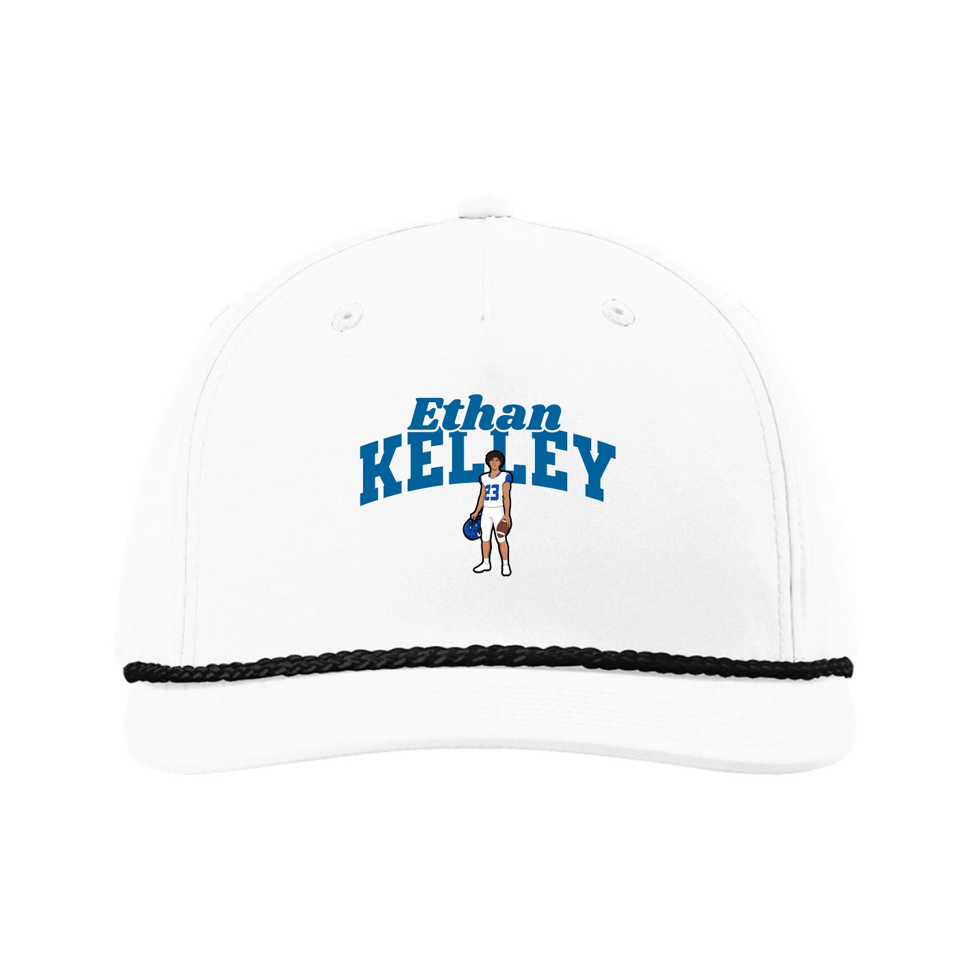 Five-Panel Classic Rope Cap — Signature Arch in White