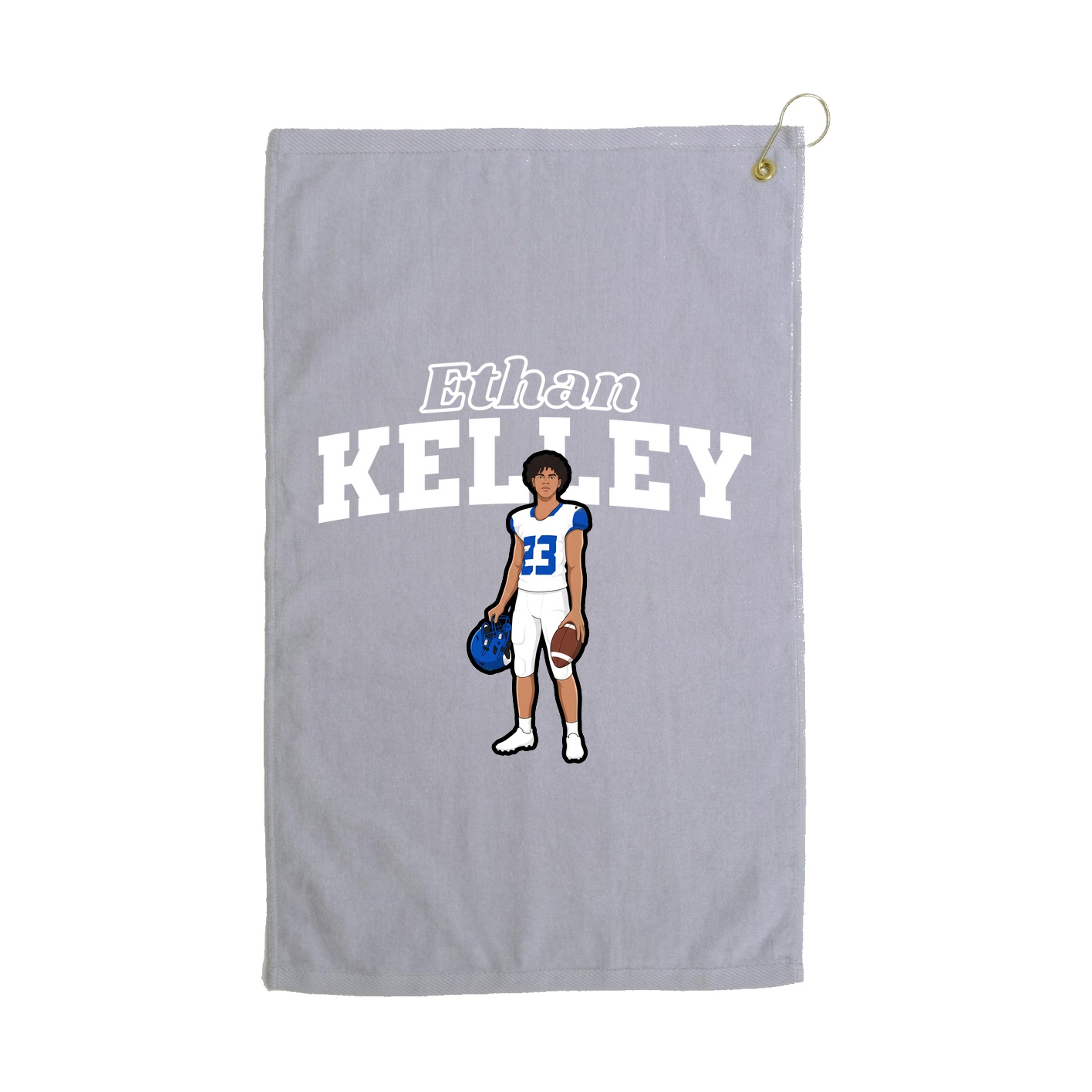 Golf Towel — Name Arch in Grey