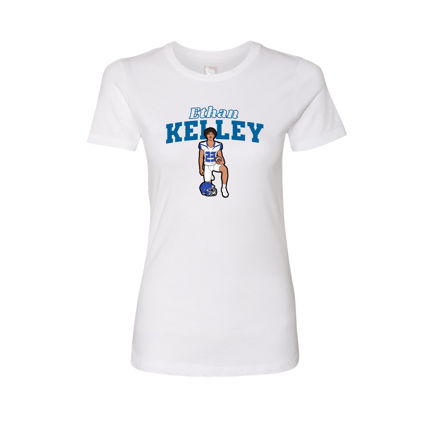 Fitted Women's Tee — Name Arch in White