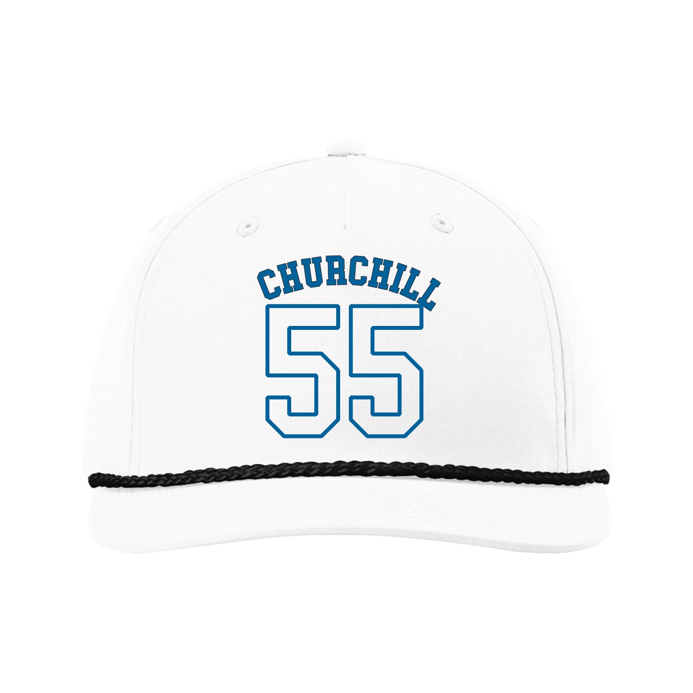 Five-Panel Classic Rope Cap — Shirsey Arch in White