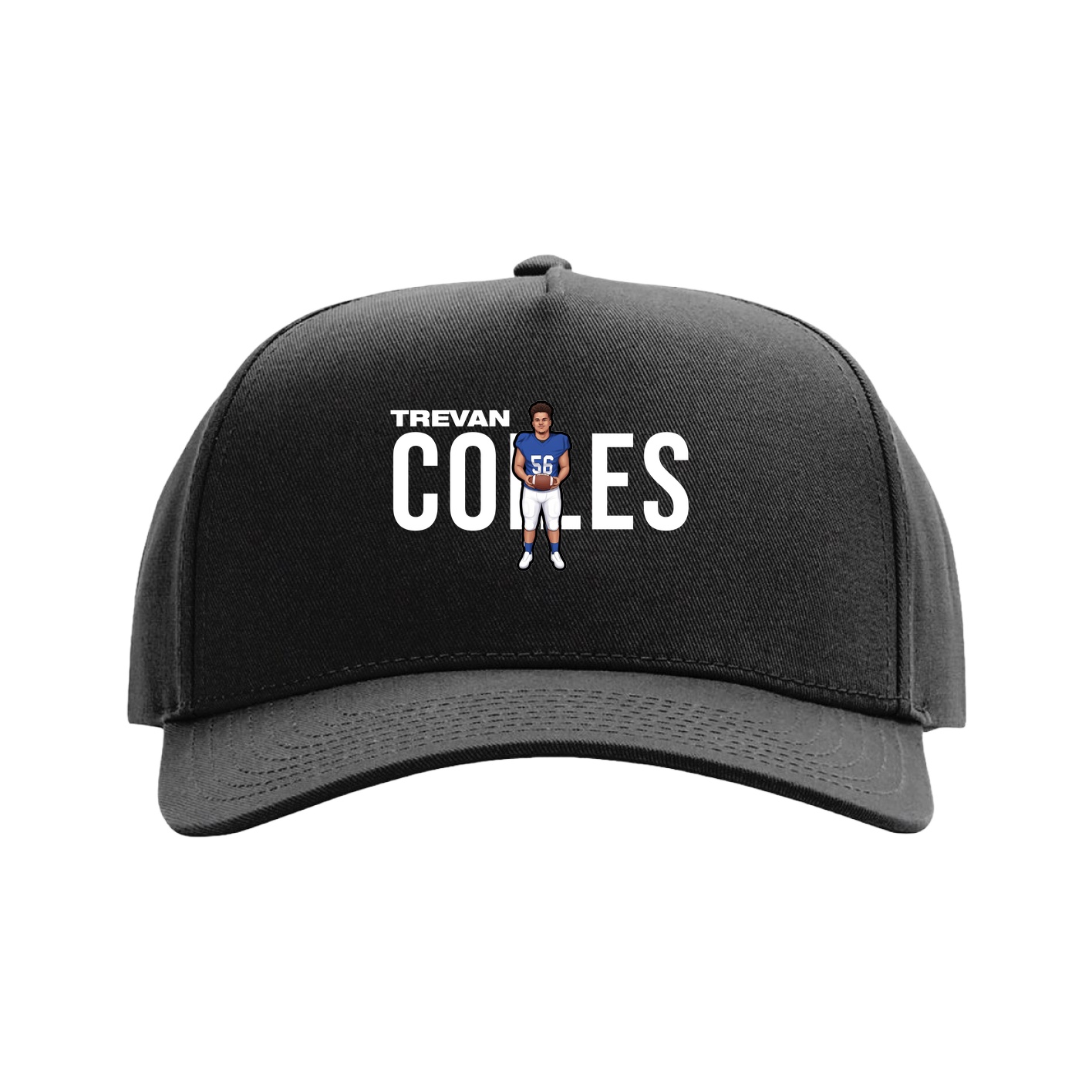 Full Fabric Five-Panel Champ Cap — Player Name in Black