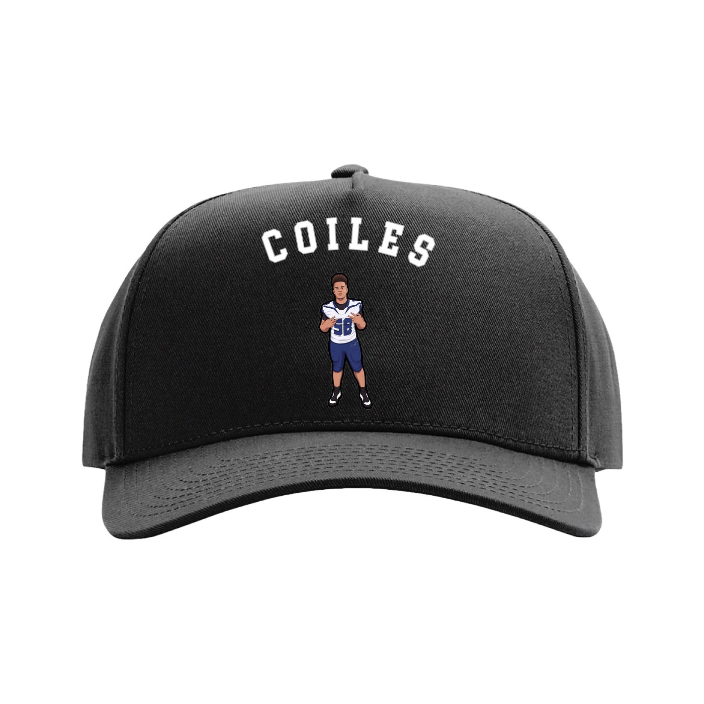 Full Fabric Five-Panel Champ Cap — Shirsey Arch in Black