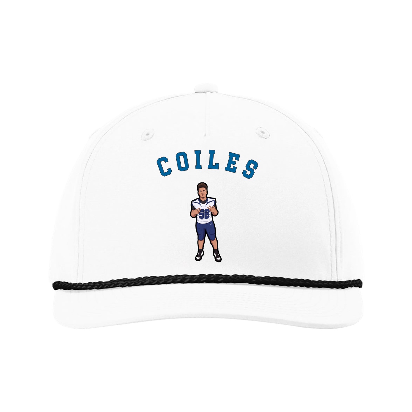 Five-Panel Classic Rope Cap — Shirsey Arch in White