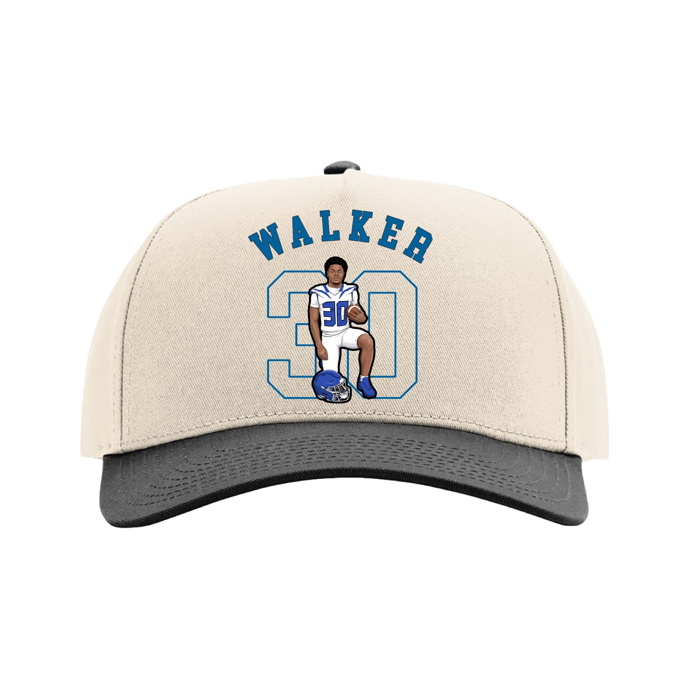 Full Fabric Five-Panel Champ Cap — Shirsey Arch in Cream/Black