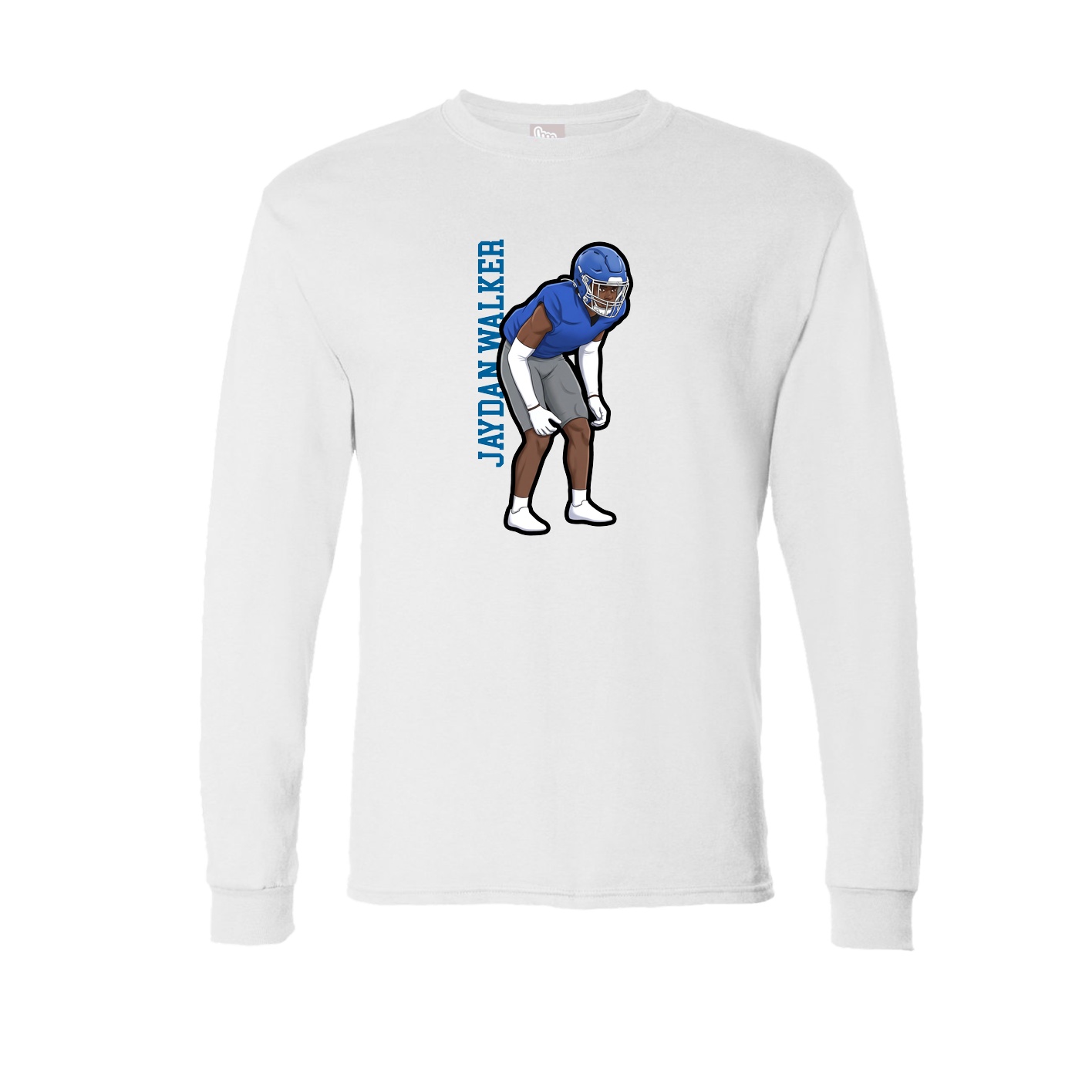 Long Sleeve Tee — Name Vertical in White