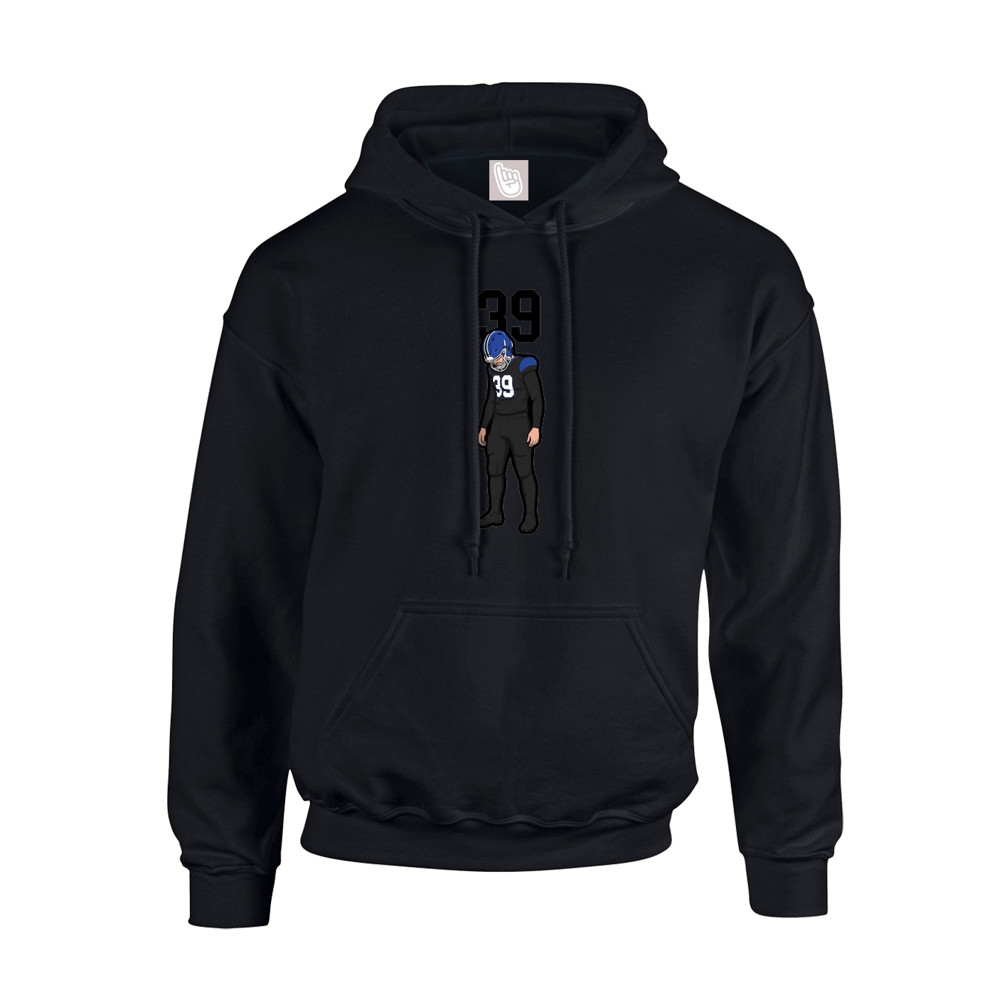 Hoodie — Number Top in Black
