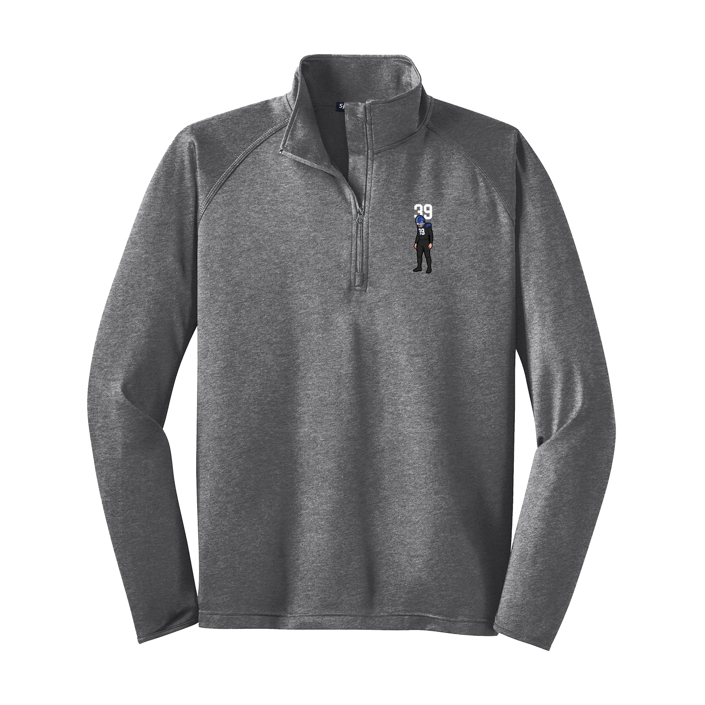 Q-Zip Pullover — Number Top in Grey