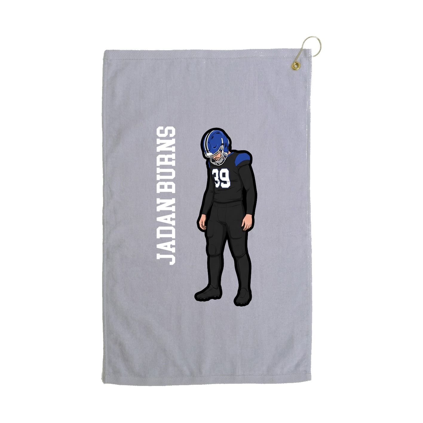 Golf Towel — Name Vertical in Grey