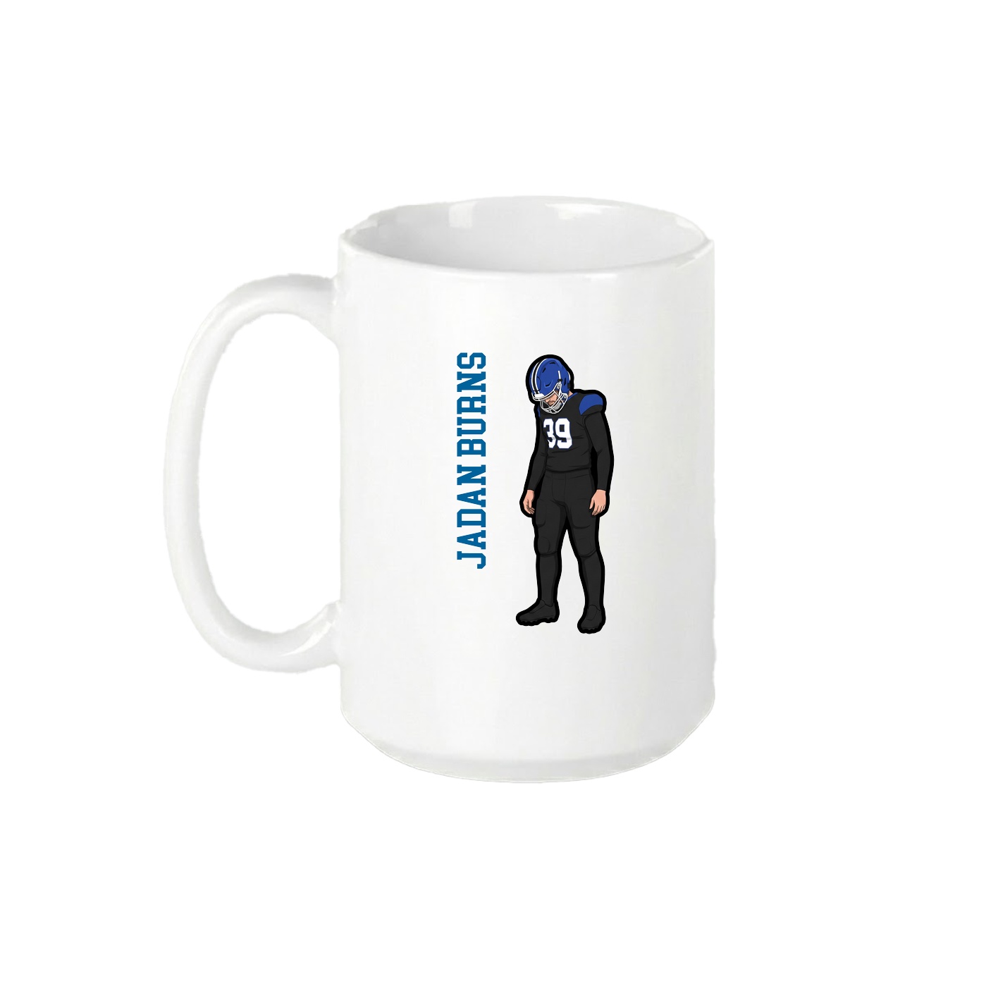 15oz Coffee Mug — Name Vertical in White