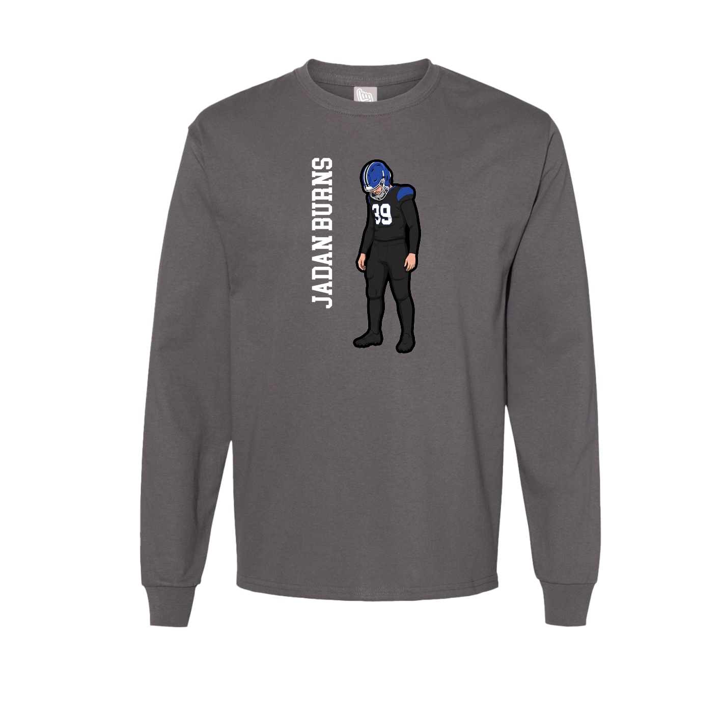Long Sleeve Tee — Name Vertical in Grey
