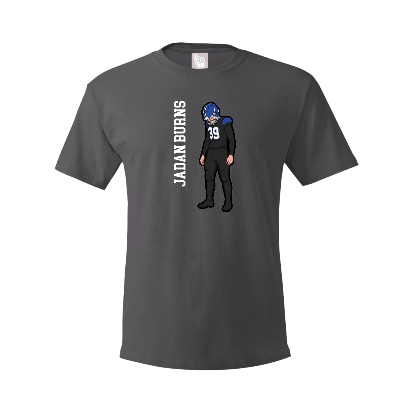 Youth Tee — Name Vertical in Grey