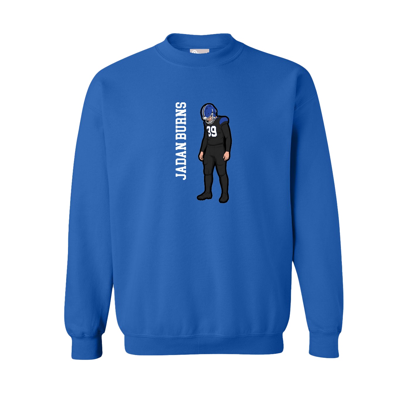 Fleece Crew — Name Vertical in Royal