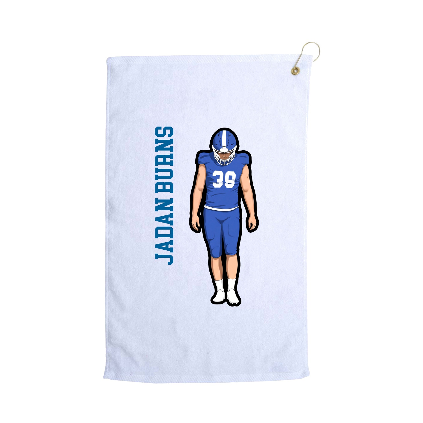 Golf Towel — Name Vertical in White