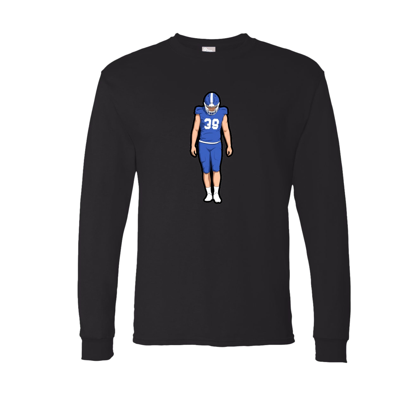 Long Sleeve Tee — Name Vertical in Black