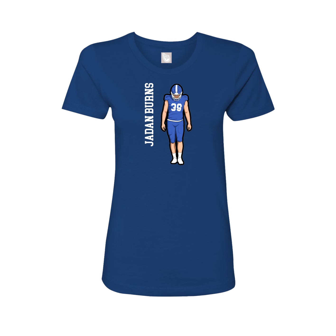 Womens Tee — Name Vertical in Royal