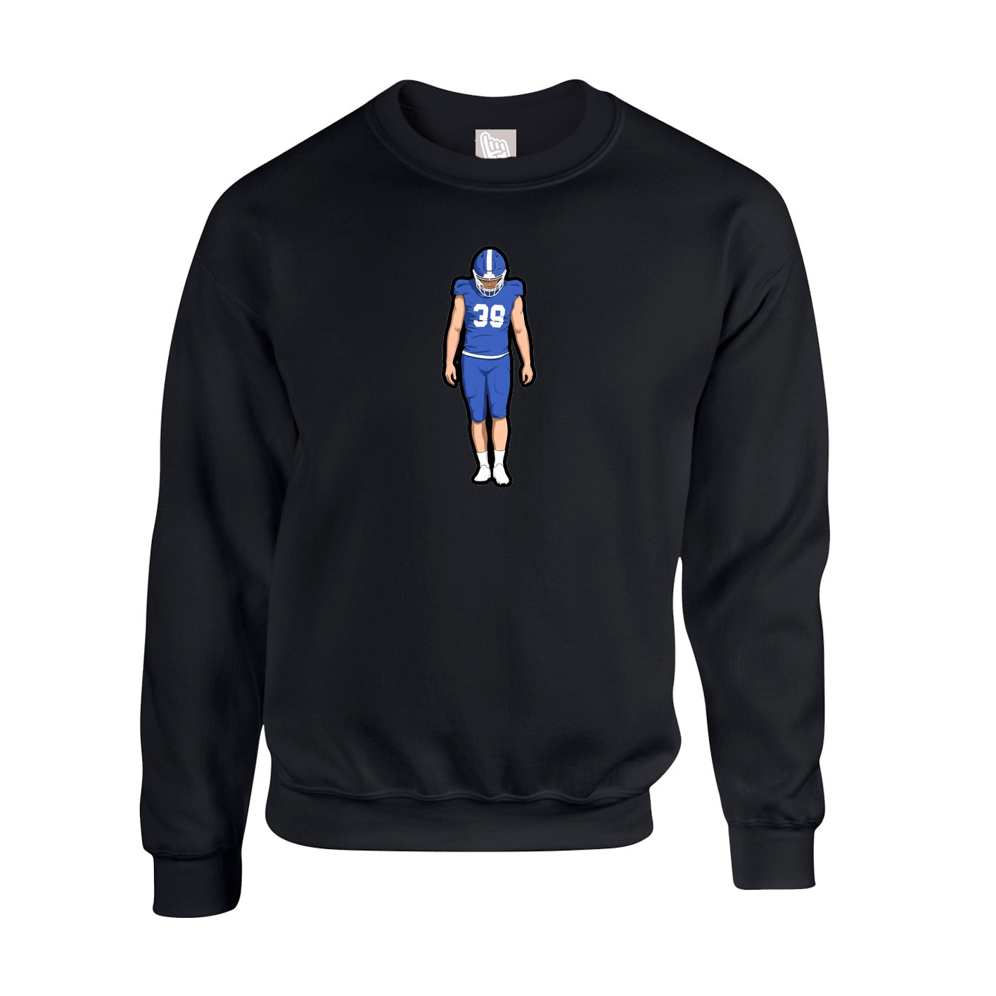 Fleece Crew — Name Vertical in Black