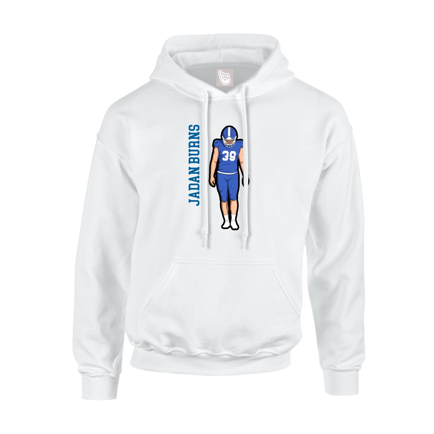 Youth Hoodie — Name Vertical in White
