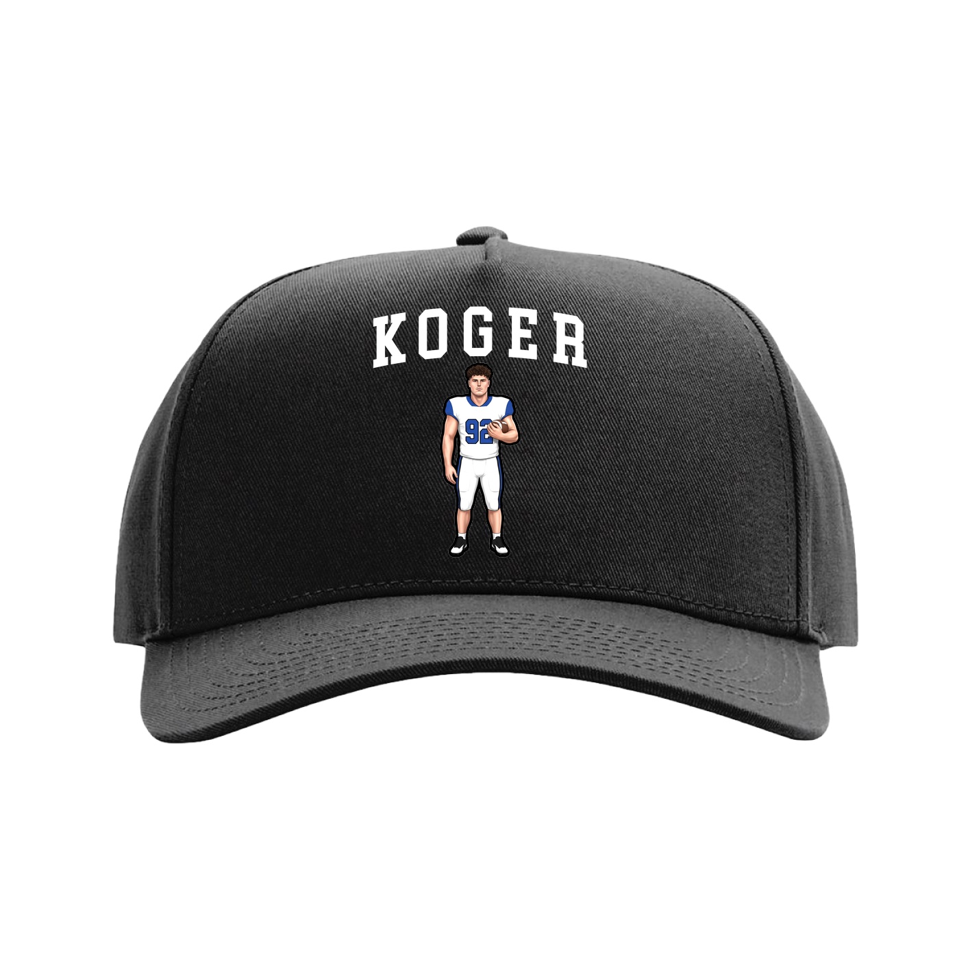 Full Fabric Five-Panel Champ Cap — Shirsey in Black