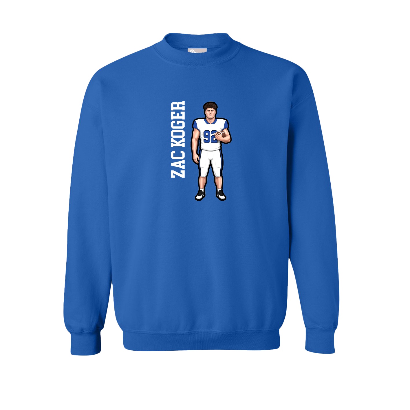 Fleece Crew — Name Vertical in Royal