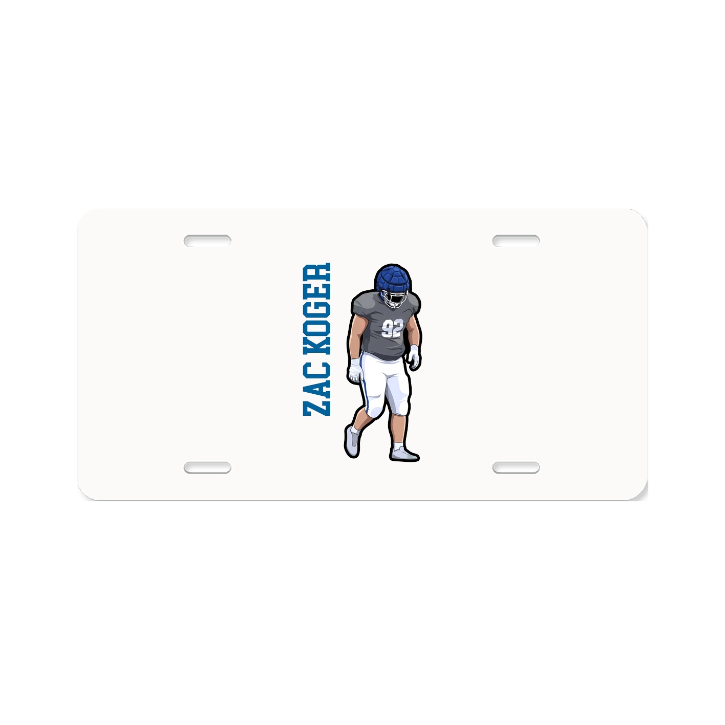 License Plate — Name Vertical in Classic