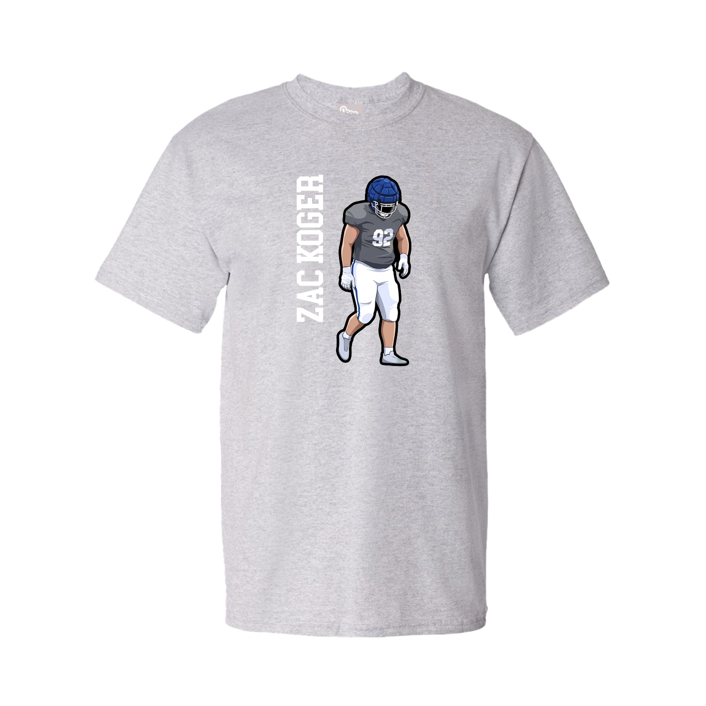 Youth Tee — Name Vertical in Grey