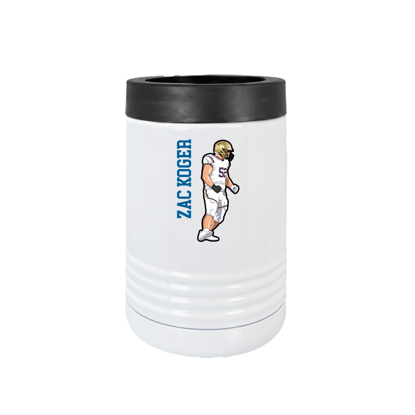 Beverage Holder — Name Vertical in White
