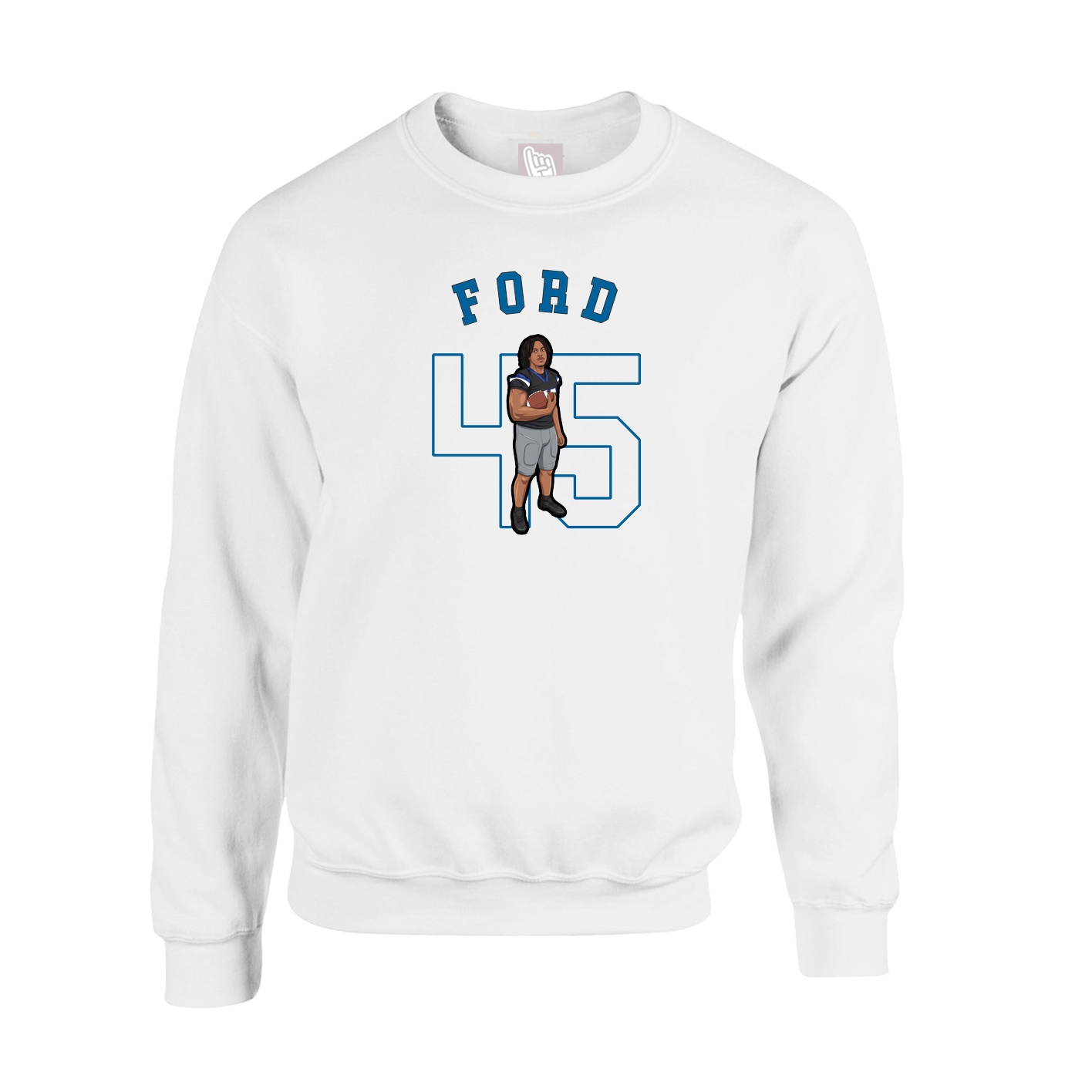 Fleece Crew — Shirsey Arch in White