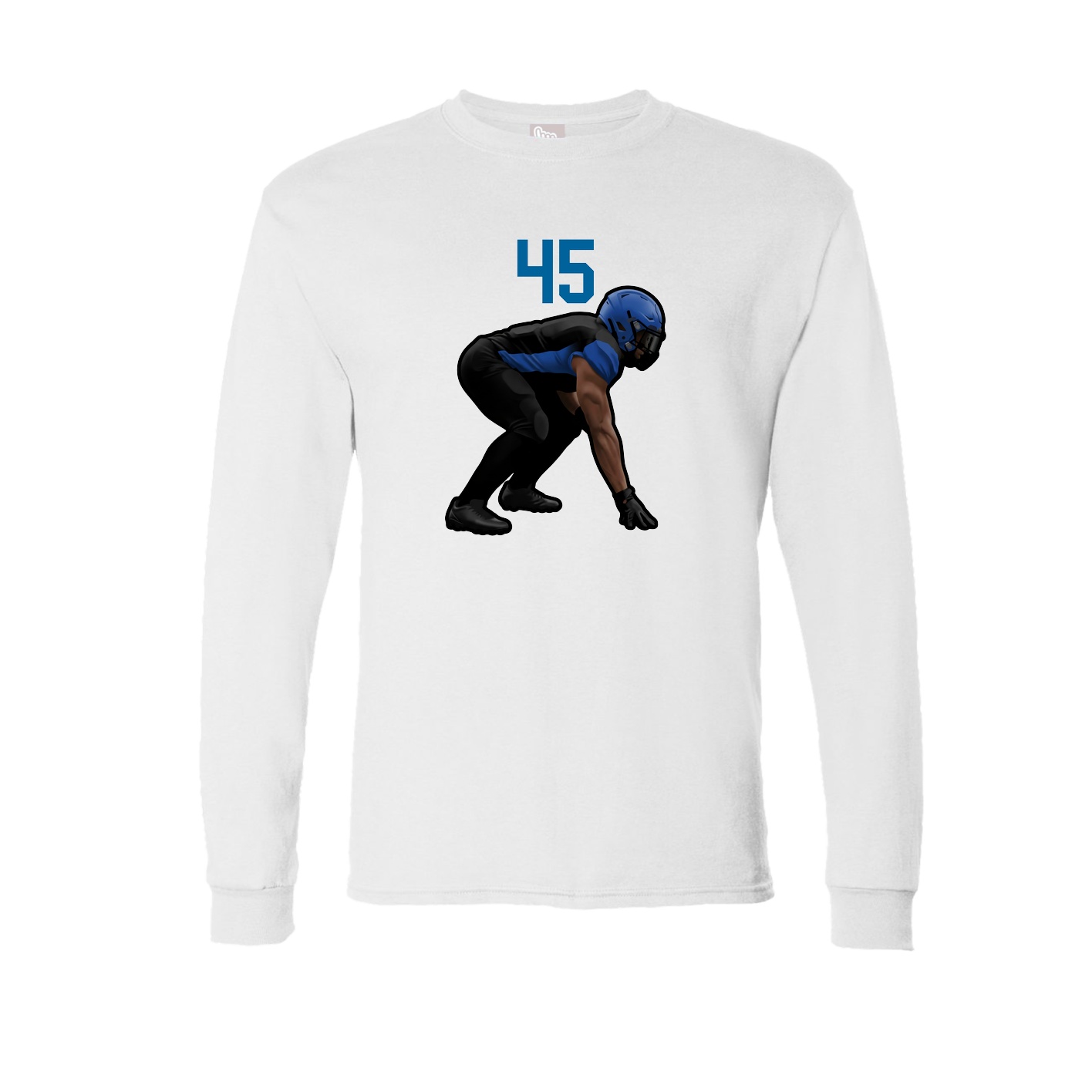 Long Sleeve Tee — Number Top in White