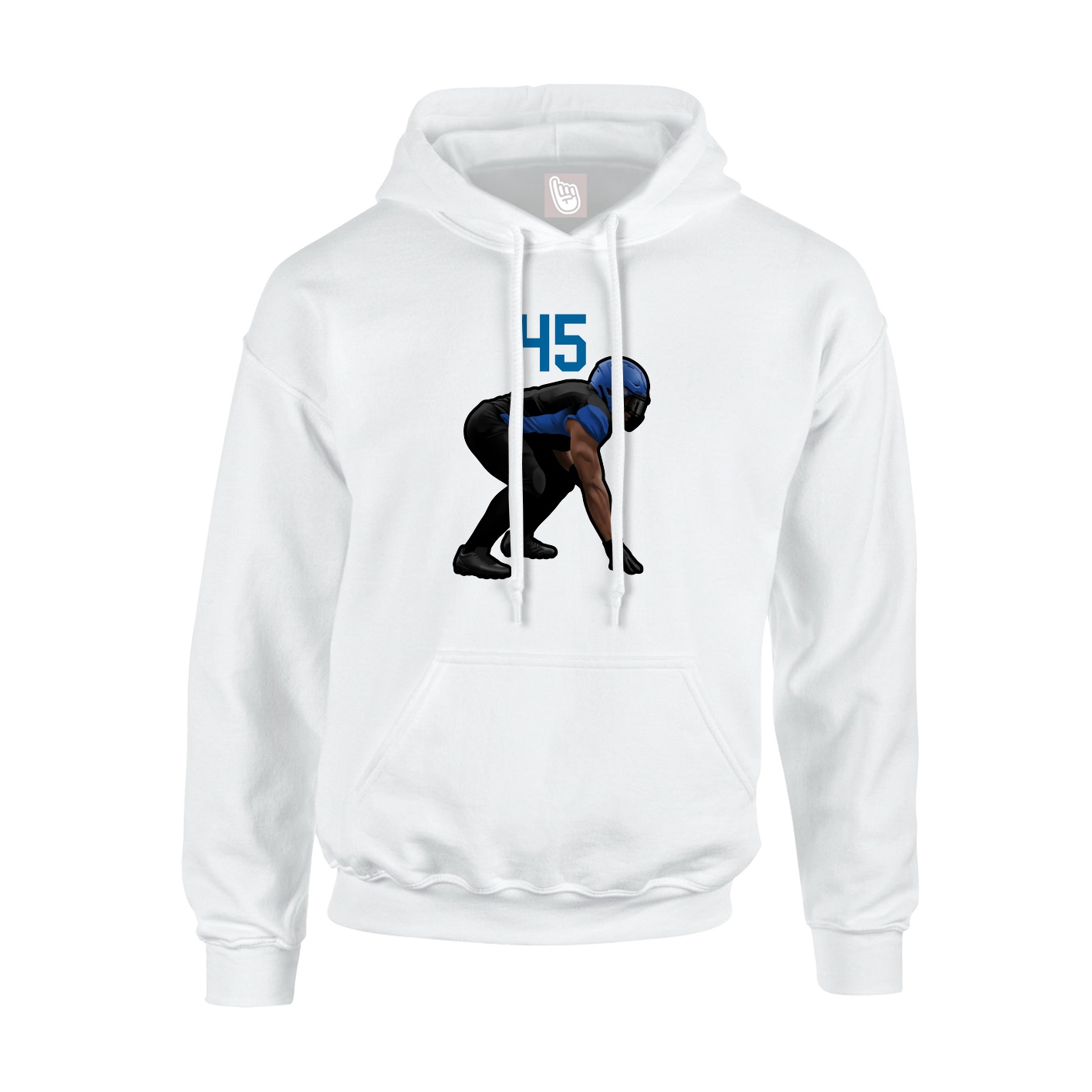 Youth Hoodie — Number Top in White