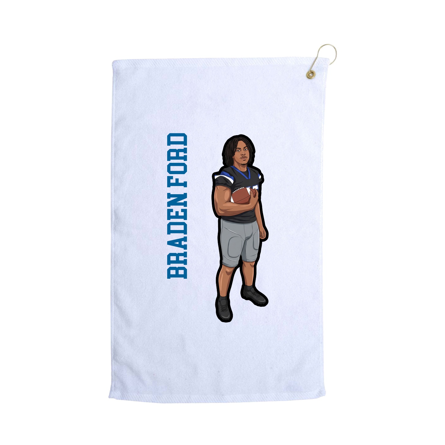 Golf Towel — Name Vertical in White