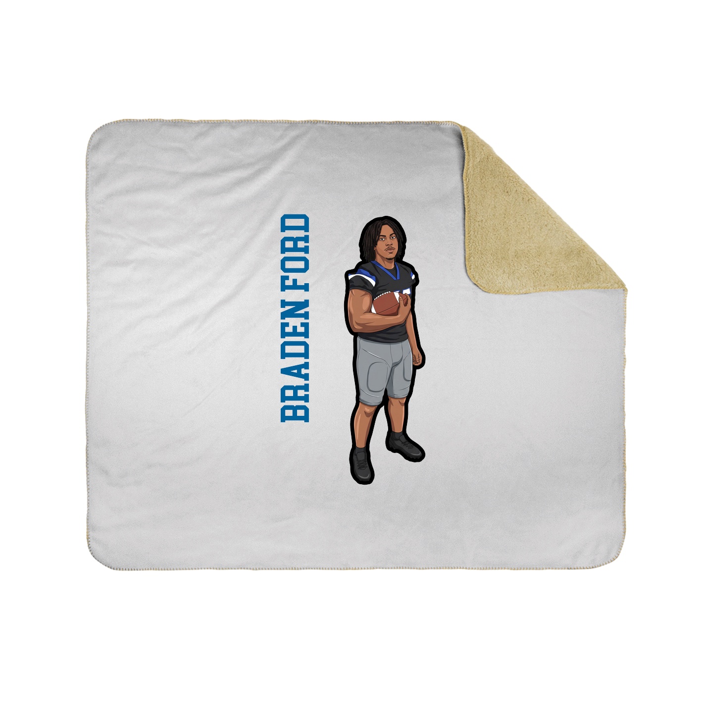 Throw Blanket — Name Vertical in White