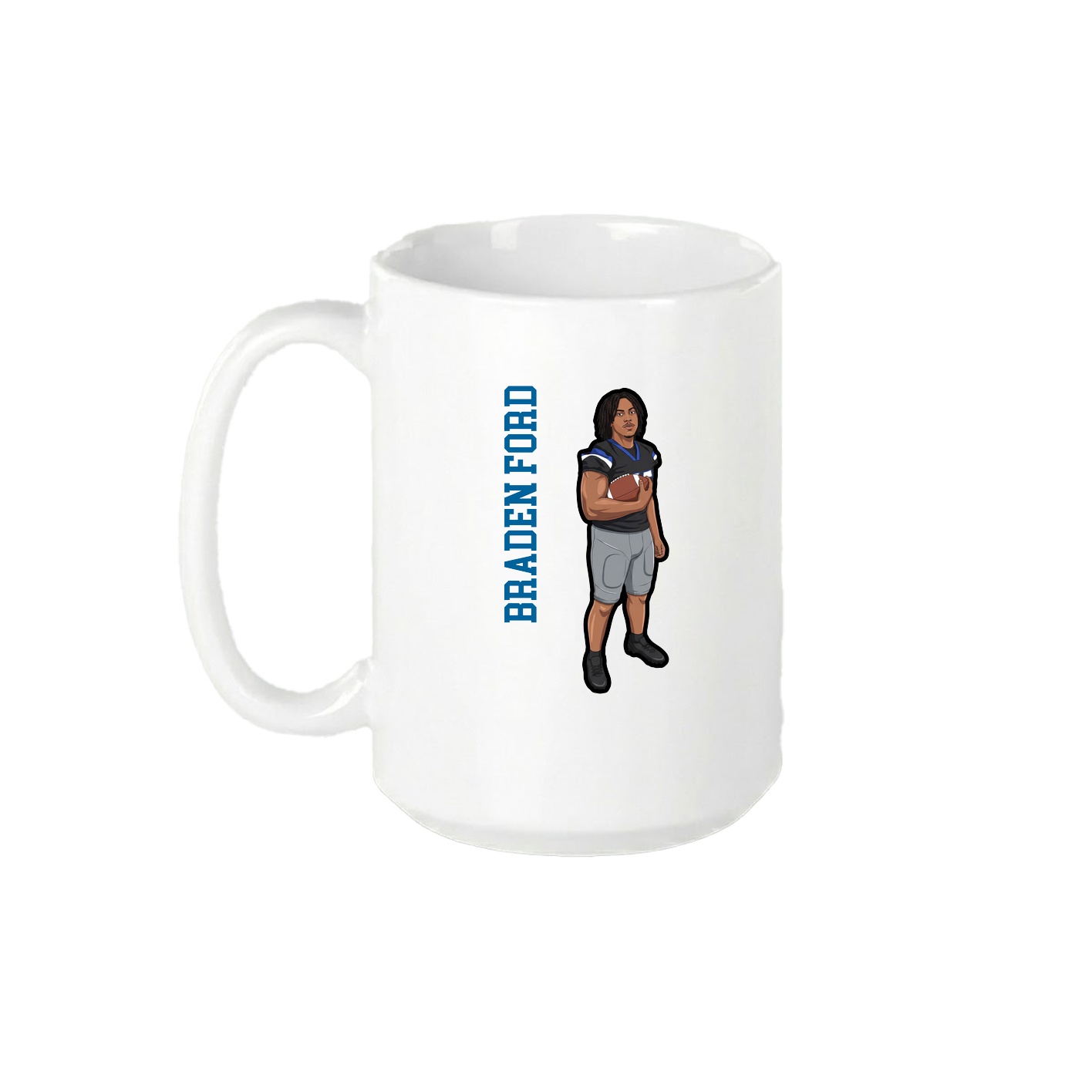 15oz Coffee Mug — Name Vertical in White