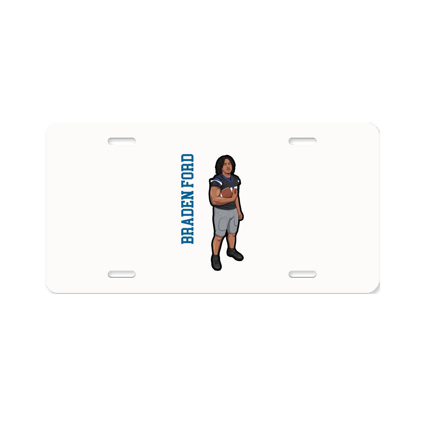 License Plate — Name Vertical in Classic