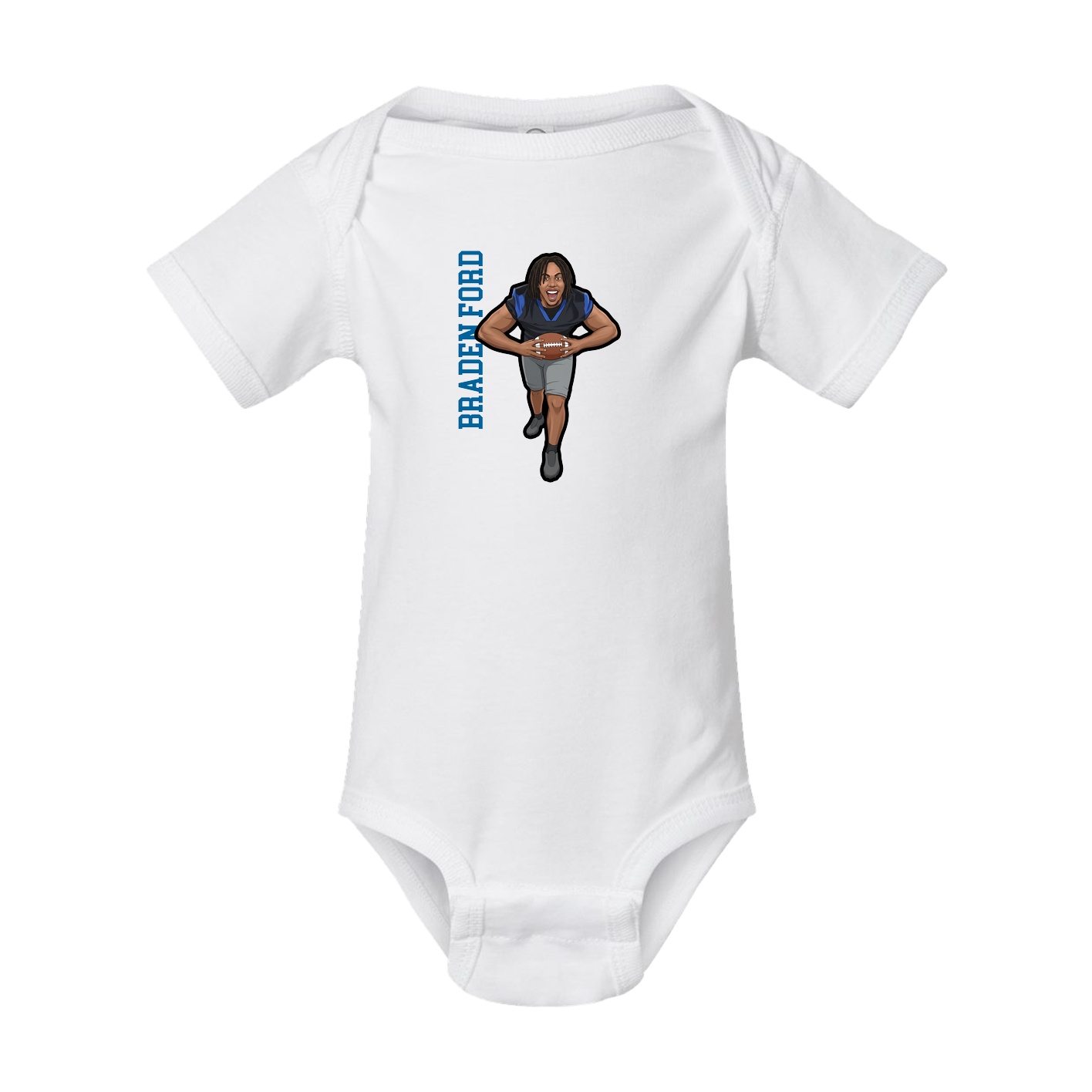 Baby Onesie — Name Vertical in White
