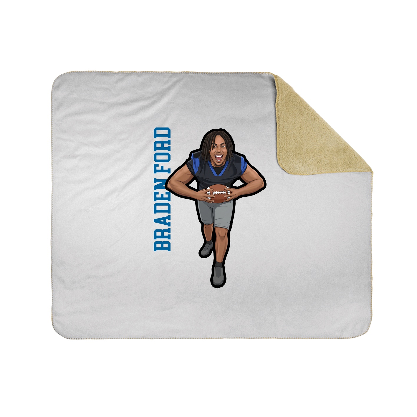 Throw Blanket — Name Vertical in White
