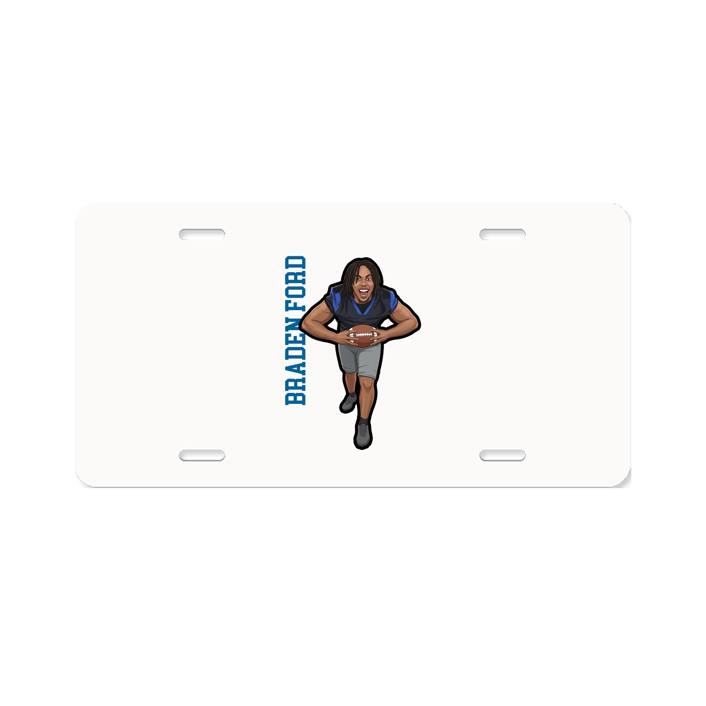 License Plate — Name Vertical in Classic