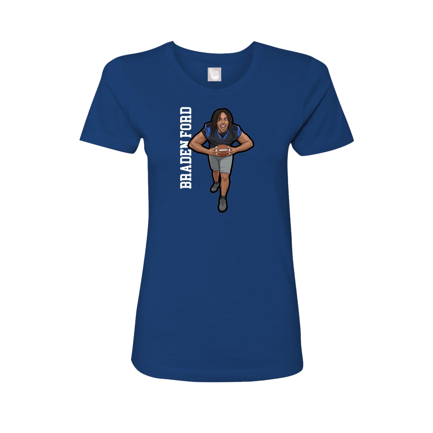 Womens Tee — Name Vertical in Royal