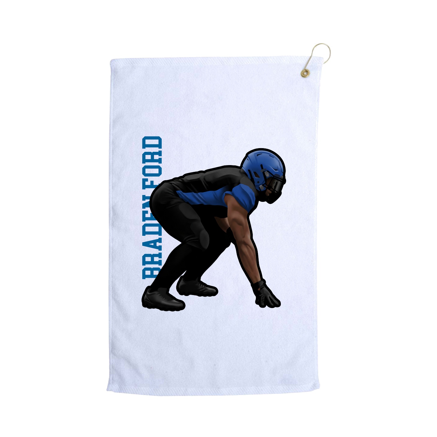 Golf Towel — Name Vertical in White
