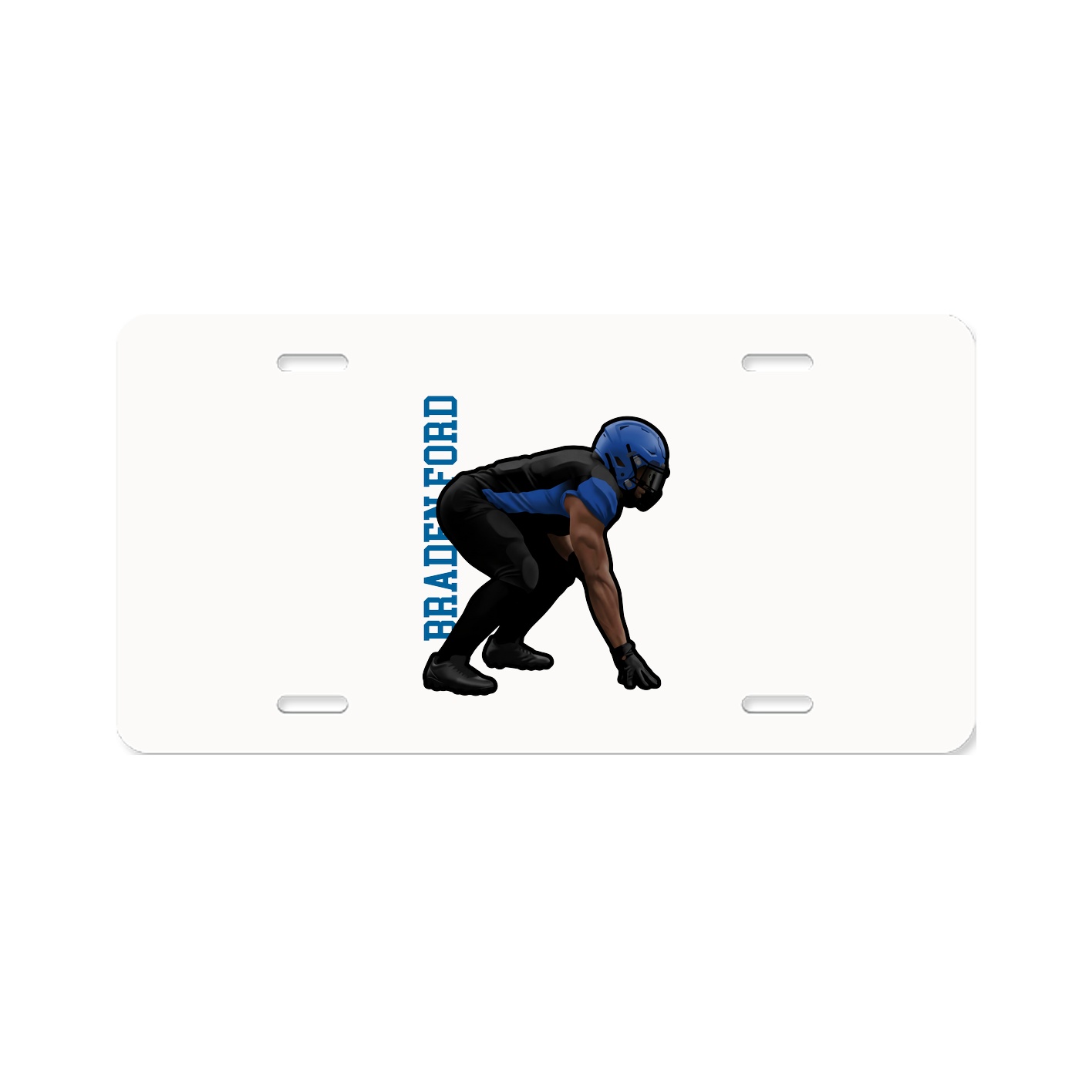 License Plate — Name Vertical in Classic
