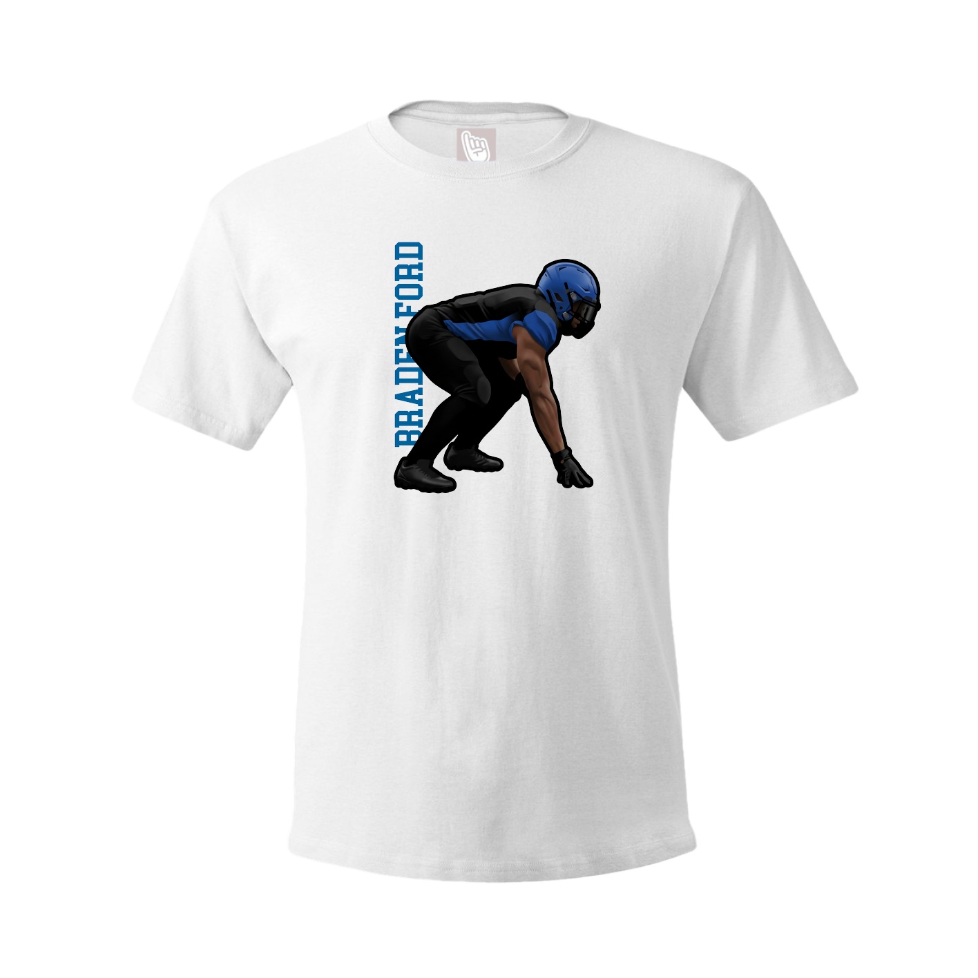 Tee — Name Vertical in White