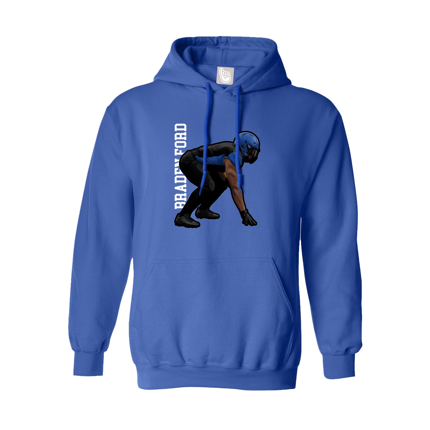 Hoodie — Name Vertical in Royal
