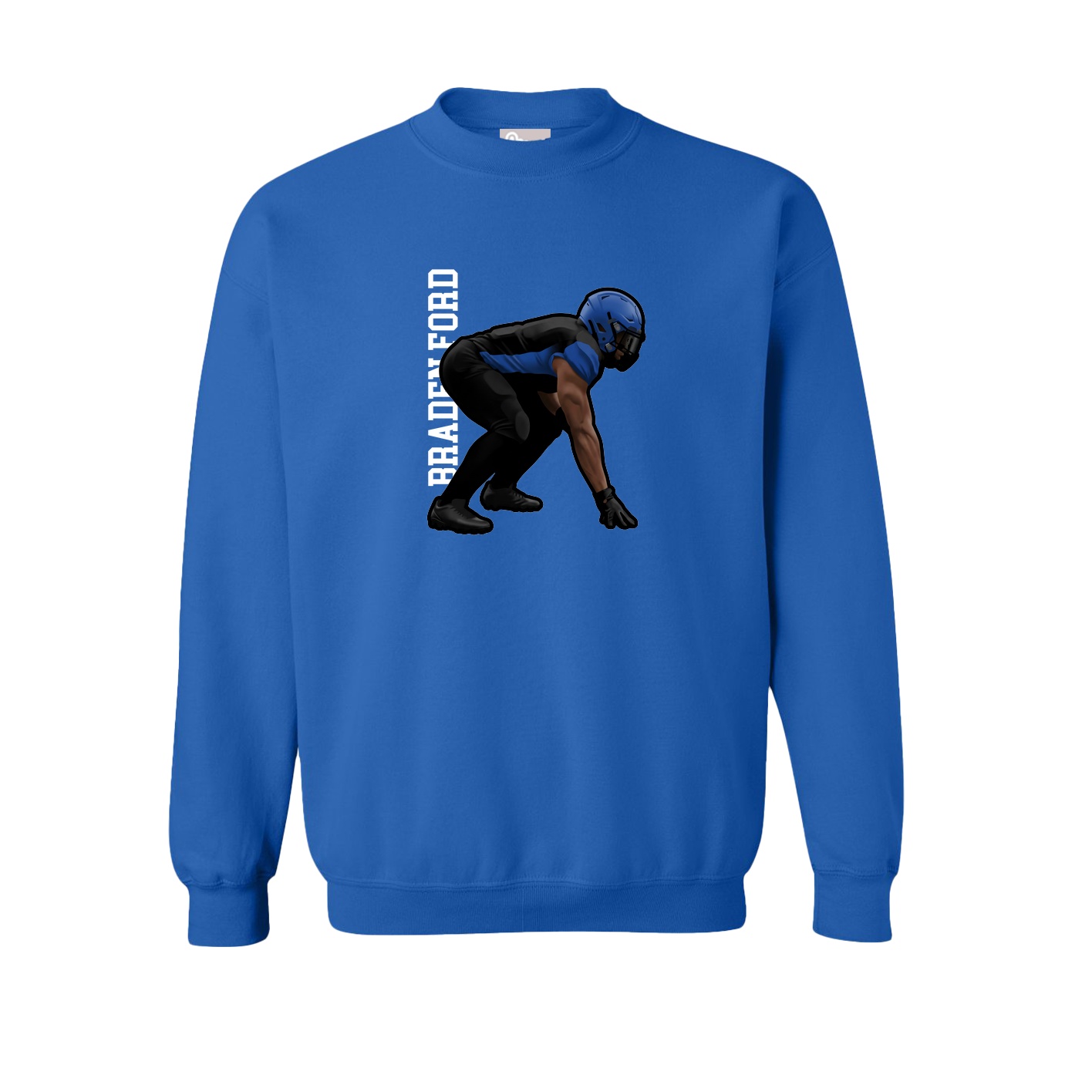 Fleece Crew — Name Vertical in Royal