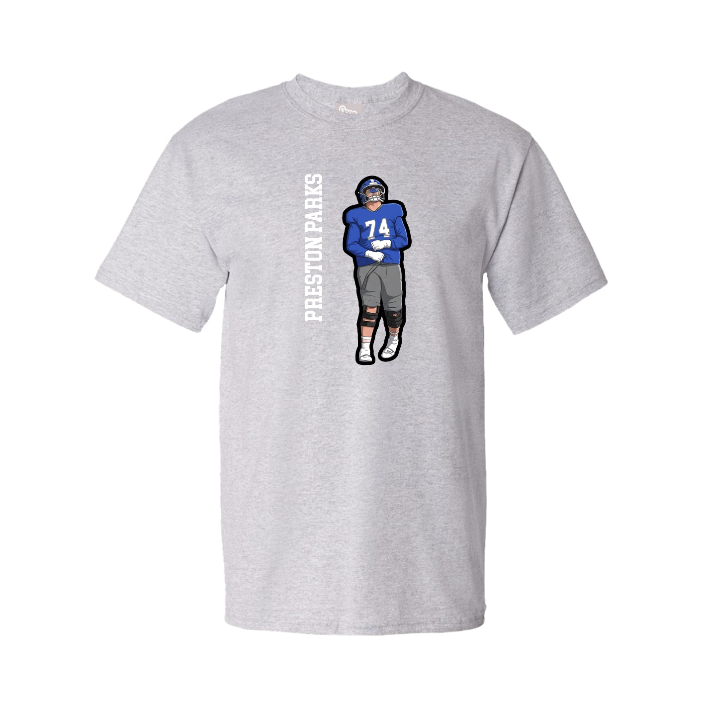Youth Tee — Name Vertical in Grey