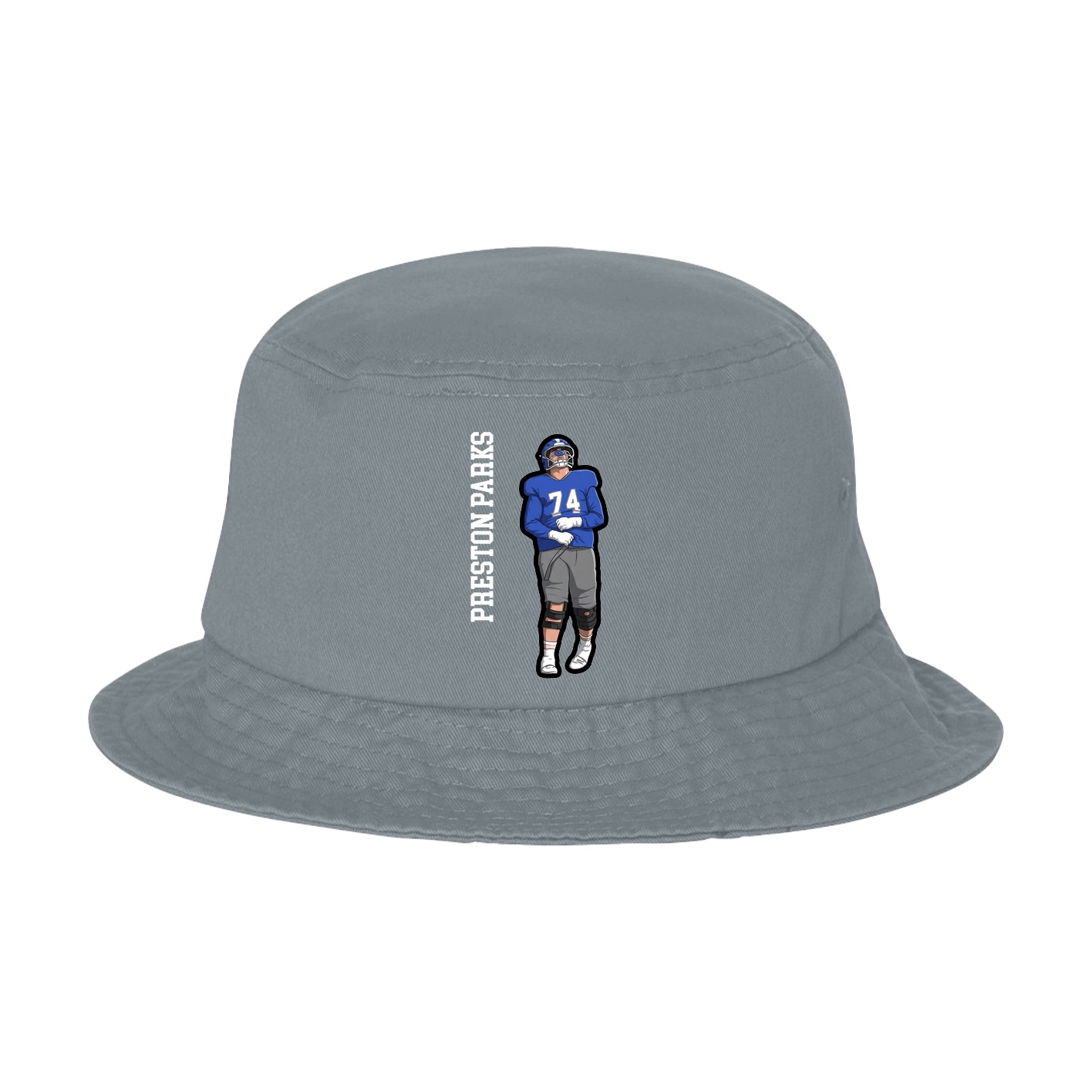 Bucket Cap — Name Vertical in Grey