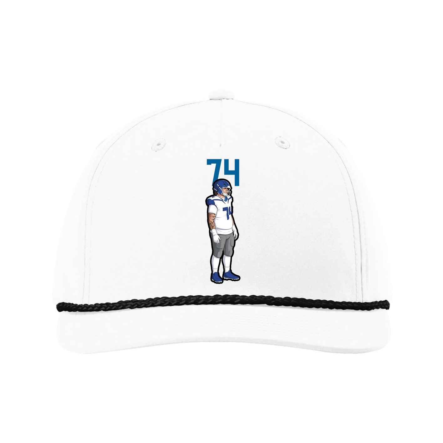 Five-Panel Classic Rope Cap — Number Top in White