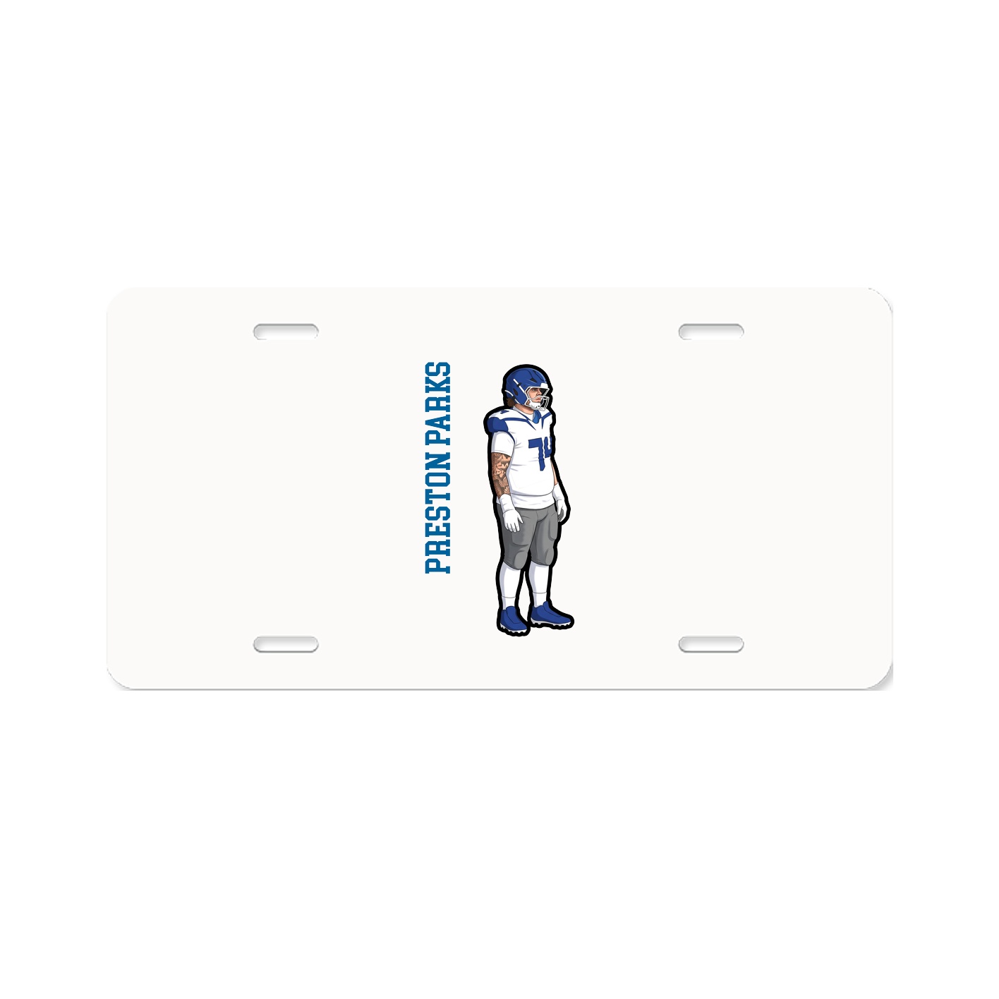 License Plate — Name Vertical in Classic