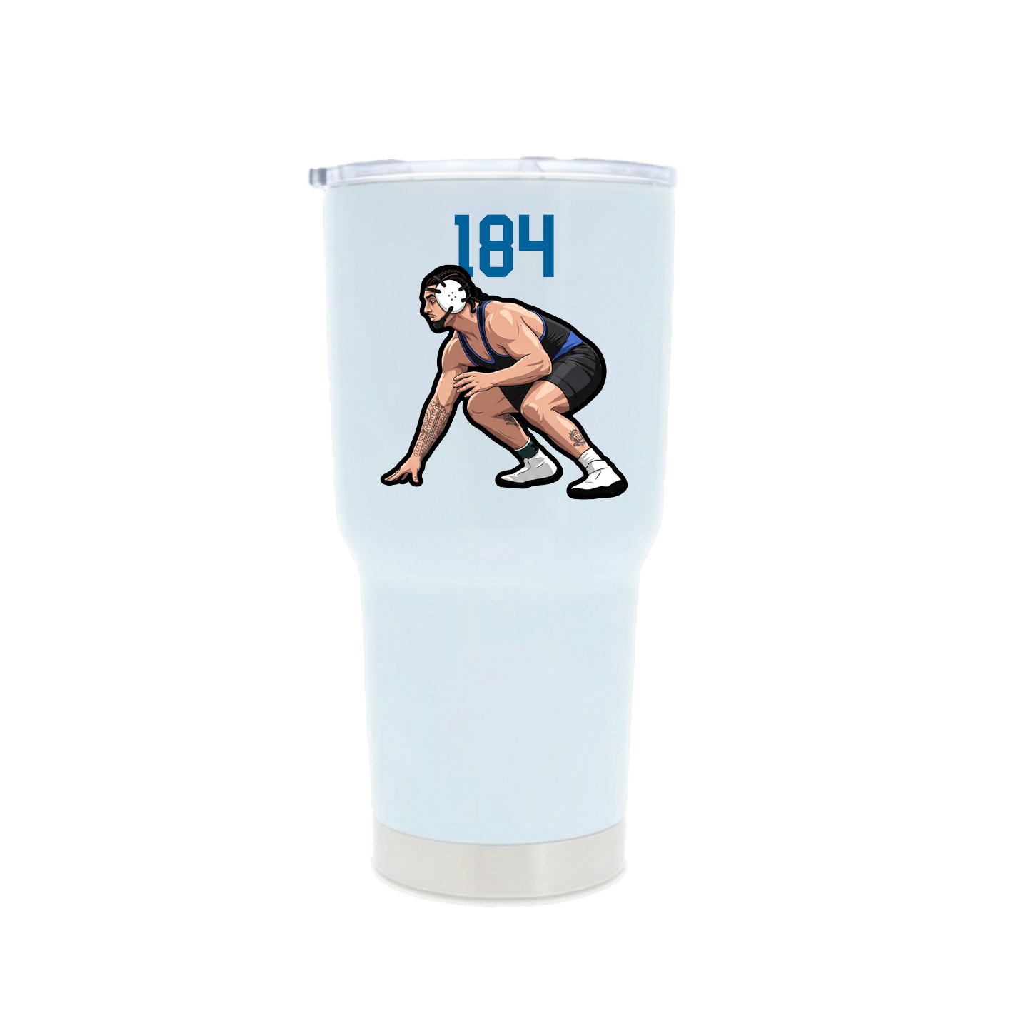 30oz Stainless Steel Tumbler — Number Top in White