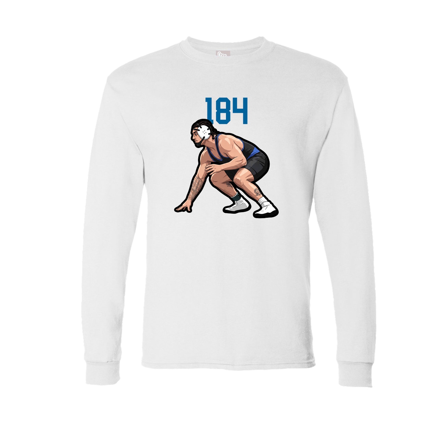 Long Sleeve Tee — Number Top in White